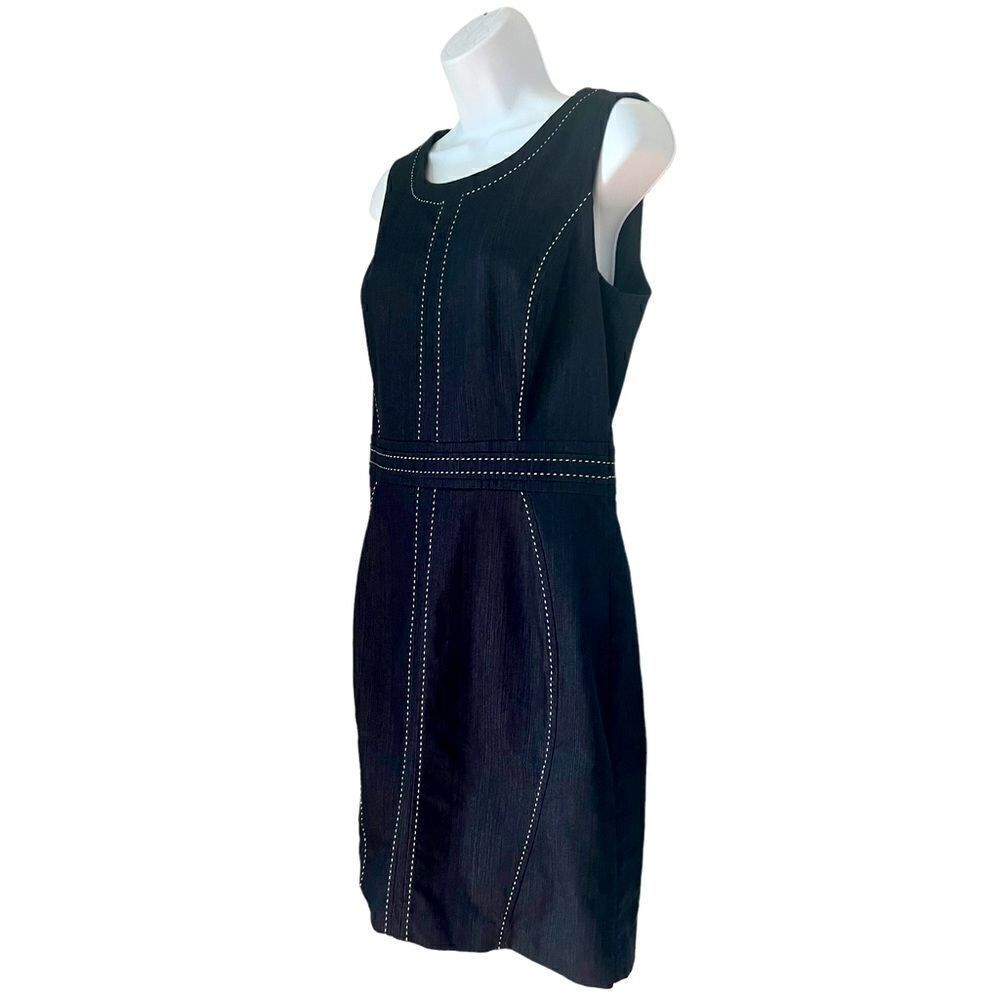 NY&CO New York and Company Denim Blue Jean  Sheath Sleeveless Dress sz 8